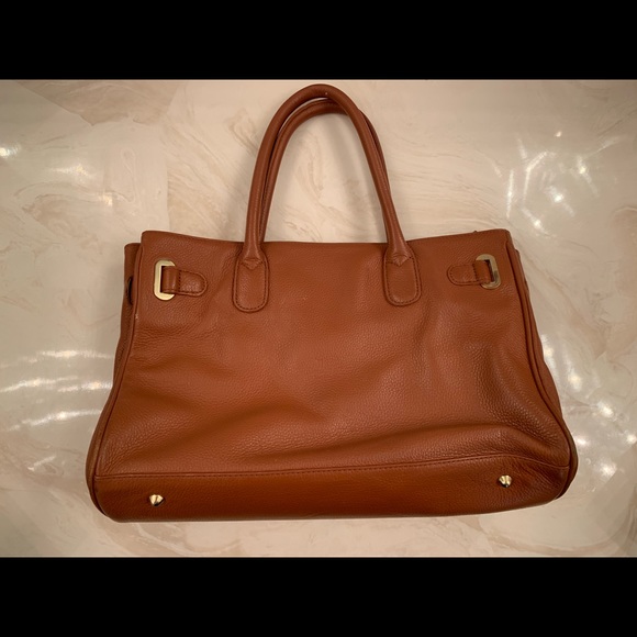 Onna Erhlich cognac leather handbag. Gold hardware - Picture 2 of 5